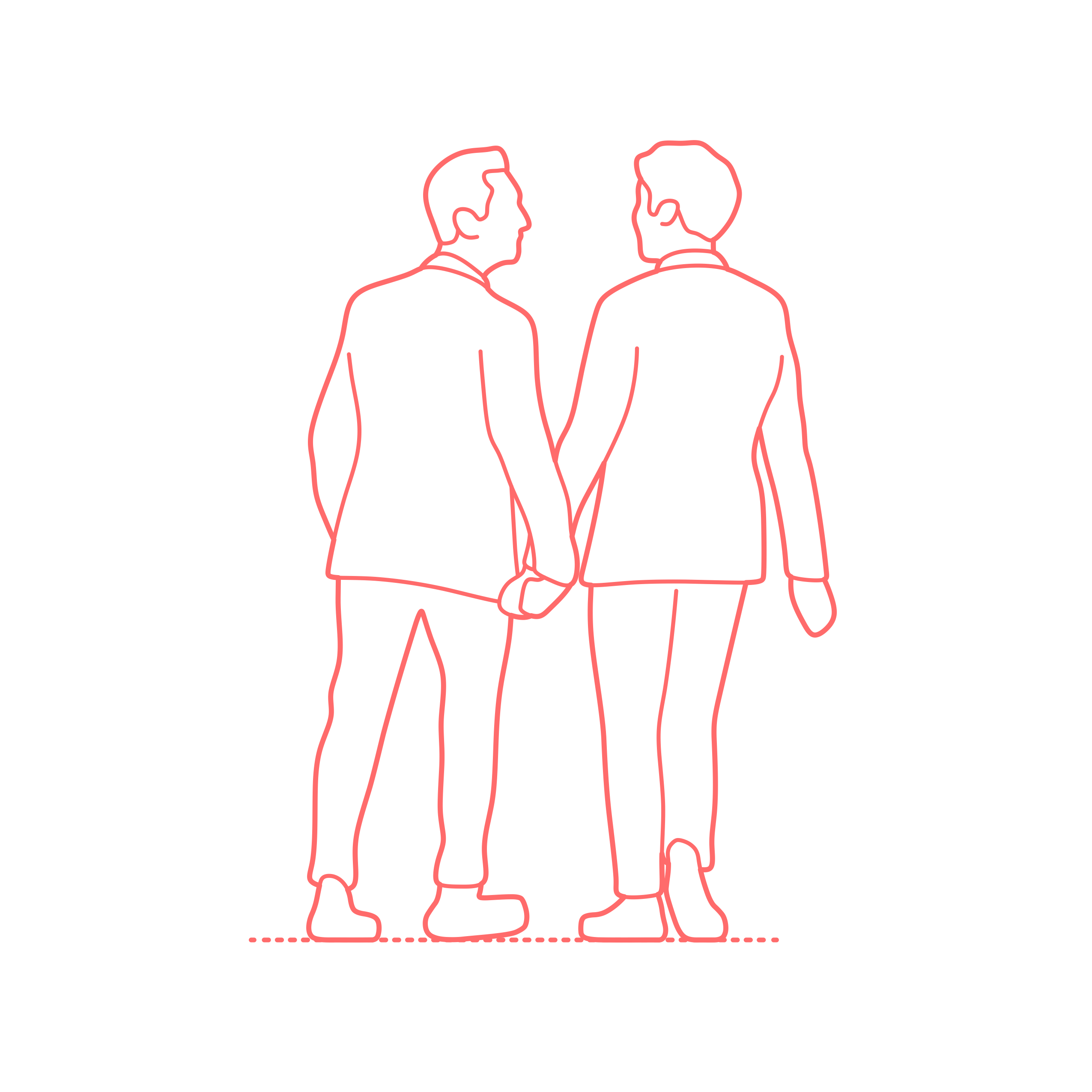 Humans Poses Holding Hands Young Adults Men Back Svg Line Art Free Vectors